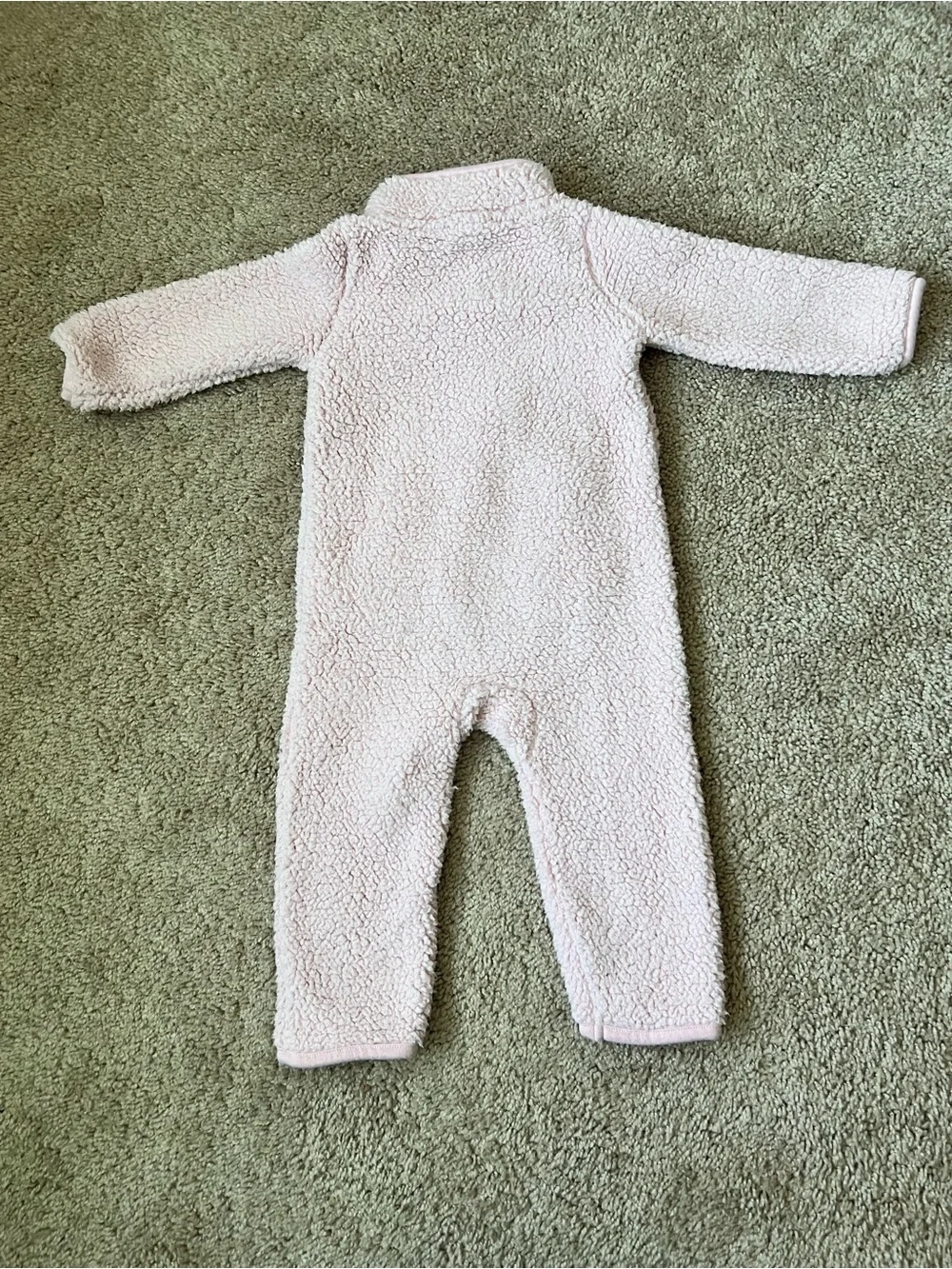 Carter's Light Pink Sherpa Zip One-Piece Bodysuit size 12 months gently used